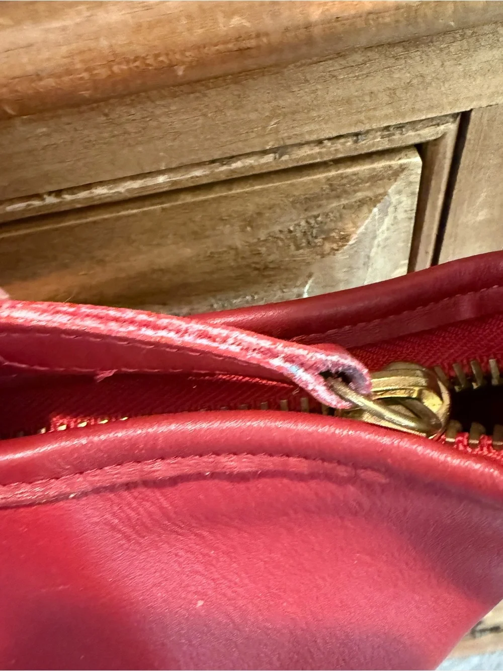 Coach Vintage Classic Red Leather Bucket Shoulder Bag 9953 - Picture 7 of 9